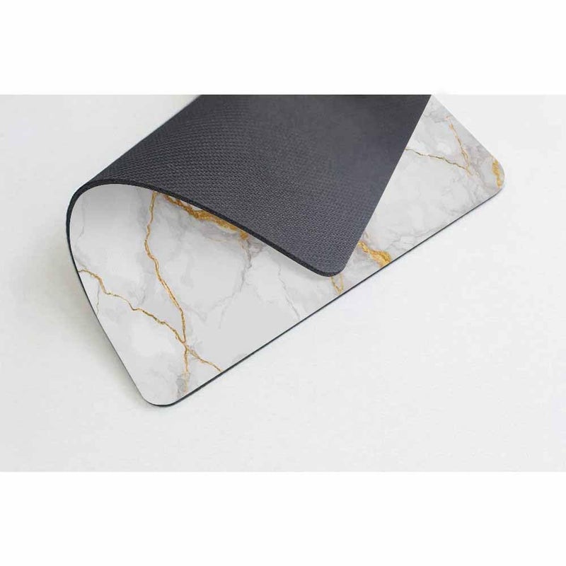 Smooffly Mouse Pad White Marble Gold Grain Watermark Background Design Mousepad Non Slip Rubber Gaming Mouse Pad Rectangle Mouse Pads for Computers Laptop - Marble - Image 4